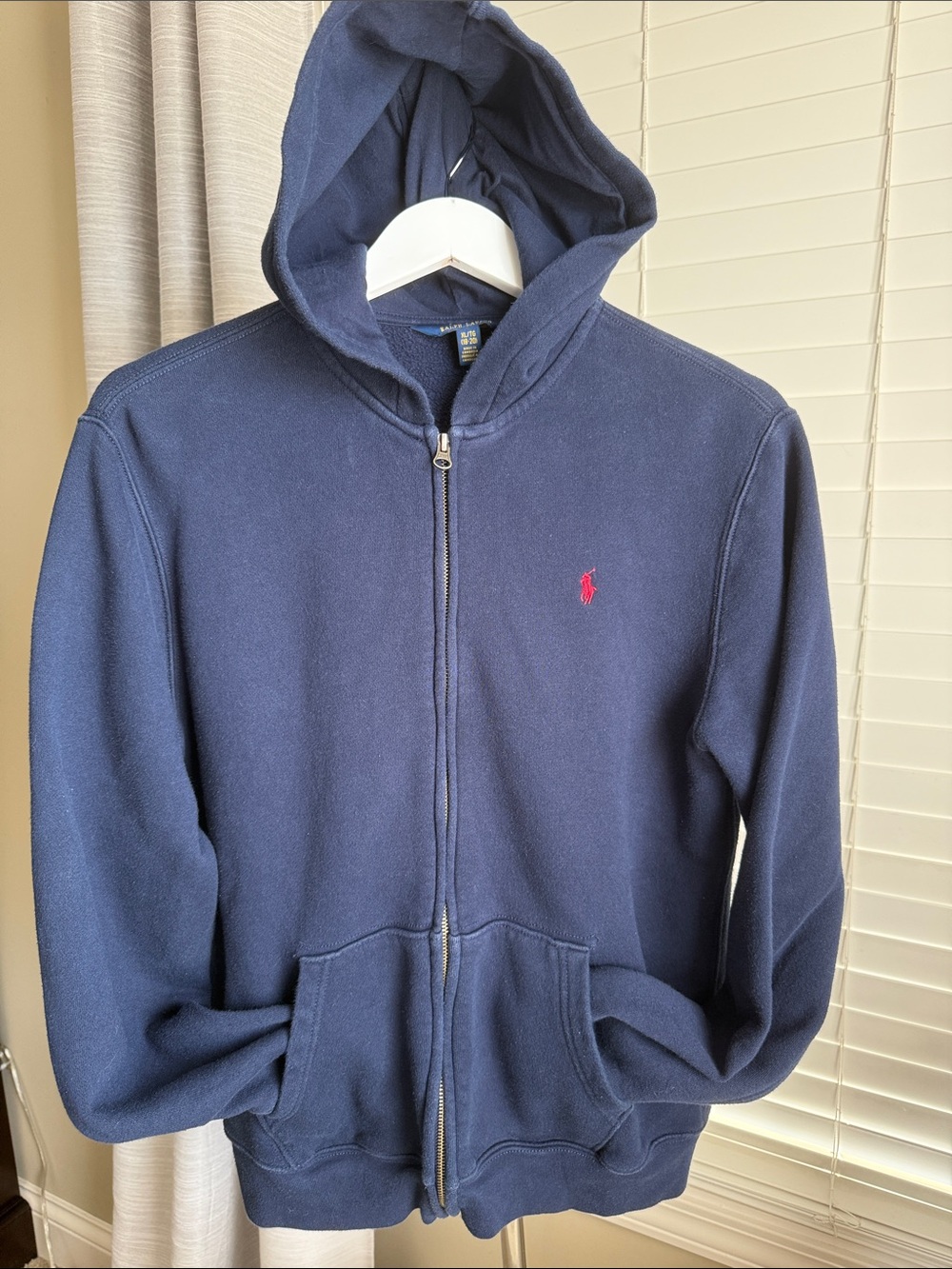 Ralph Lauren Navy Full-Zip Hoodie boys XL 18-20